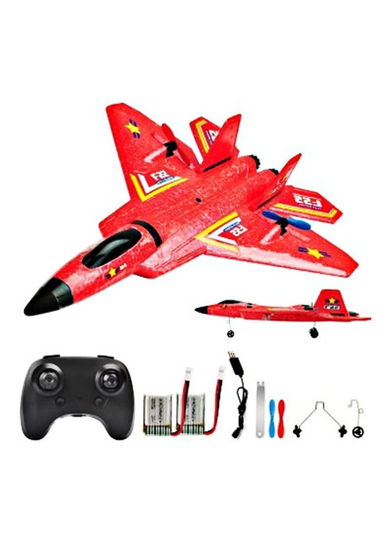 Generic - F-22 Remote Control Plane Ready To Fly, Easy To Fly Rc Glider For Kids & Beginners, 2.4Ghz Remote Control Plane Toy, Jet Fighter Stunt Rc Airplane, Rechargeable Remote-Control Aircraft – Red - Image 1