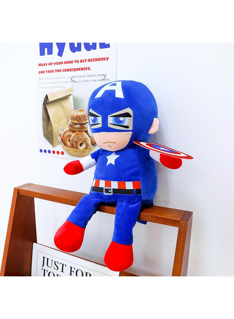general Avengers Captain America Children's Plush Backpack Kindergarten Backpack Plush Shoulder Bag Gift For Kids 40cm - Image 1