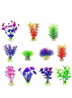 Excefore Artificial Aquarium Plants Small Aquarium Plants Artificial Fish Tank Decorations Used Fish Tank Accessories Toys for Household and Office Aquarium Simulation Plastic Hydroponic Plants  - Image 1