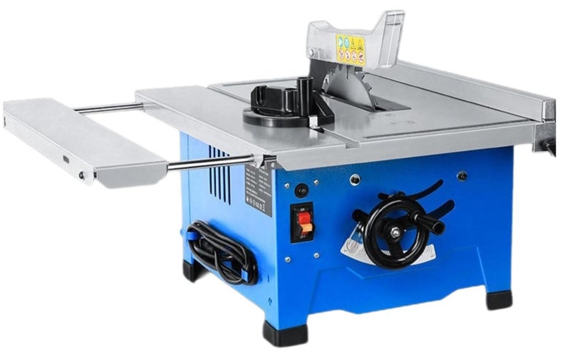 GearZone Corded 1200W Table Saw, 8 Inch, 5000 RPM 45ºBevel Cutting with Extension Bracket, Ideal for Woodworking, Home Repair and DIY-Blue - Image 1