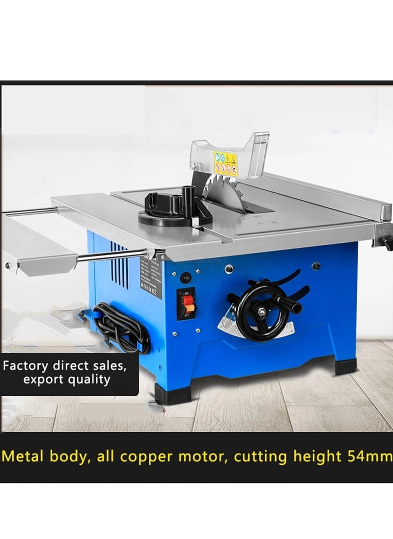 Corded 1200W Table Saw, 8 Inch, 5000 RPM 45ºBevel Cutting with Extension Bracket, Ideal for Woodworking, Home Repair and DIY-Blue