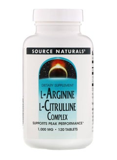 Source Naturals L-Arginine L-Citrulline Complex 1000 Mg 120 Tablets 