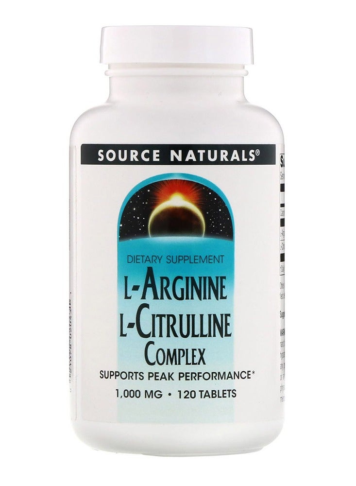 Source Naturals L-Arginine L-Citrulline Complex 1000 Mg 120 Tablets 