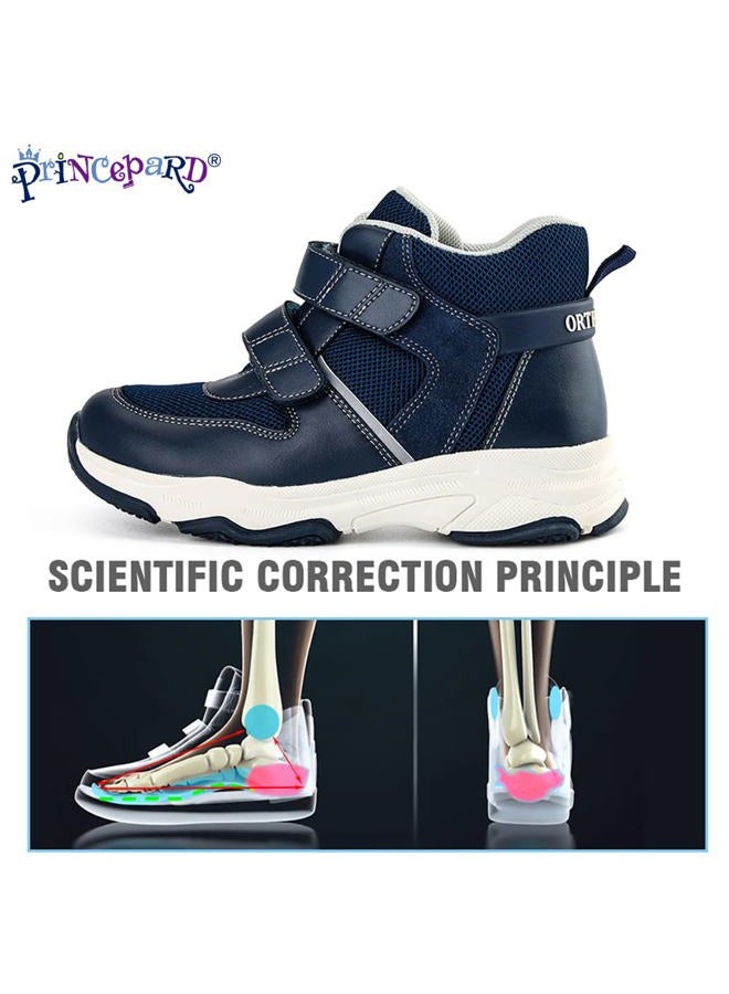 princepard Orthopedic Shoe for Kids and Toddlers,Corrective Sneakers with Ankle and Arch Support for Boys and Girls'Flat Feet and Tiptoe Walking,Anti-Slip Sole Blue - Image 3