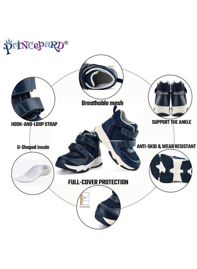 princepard Orthopedic Shoe for Kids and Toddlers,Corrective Sneakers with Ankle and Arch Support for Boys and Girls'Flat Feet and Tiptoe Walking,Anti-Slip Sole Blue - Image 4