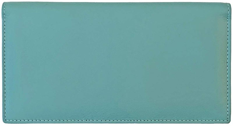 123 Cheap Checks Turquoise RFID Leather Checkbook Cover With Credit Card Slots and Pen Holder - Image 2