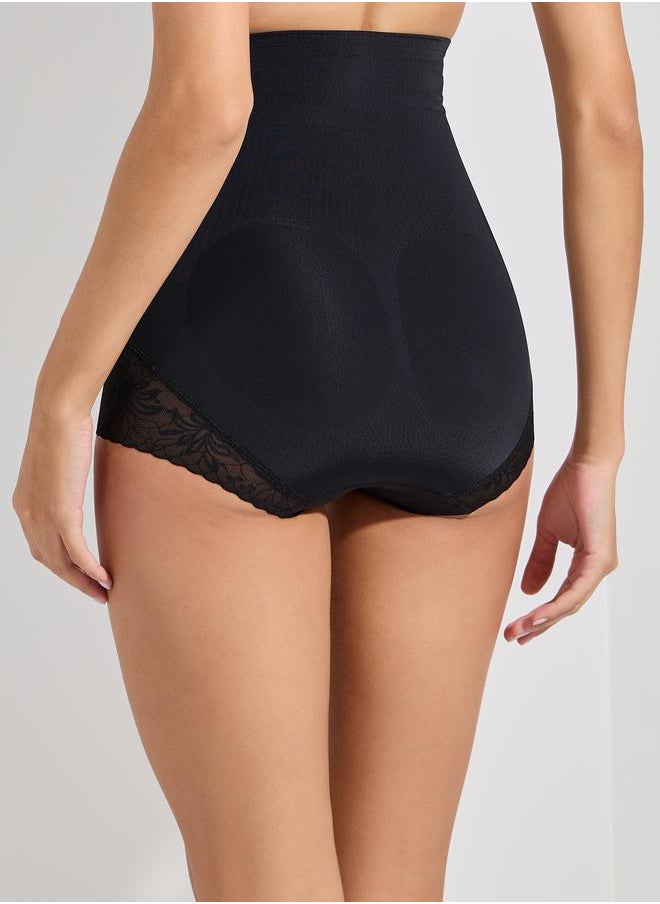 Styli - Smoothing Multi Layer Lace Trim High Rise Shaping Brief - Image 1