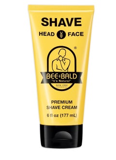 Bee Bald Bee Bald SHAVE Premium Shave Cream Goes On Light & Slick For A Shave That's Incredibly Smooth & Quick For Both Face And Head, 6 Fl Oz  - Image 1