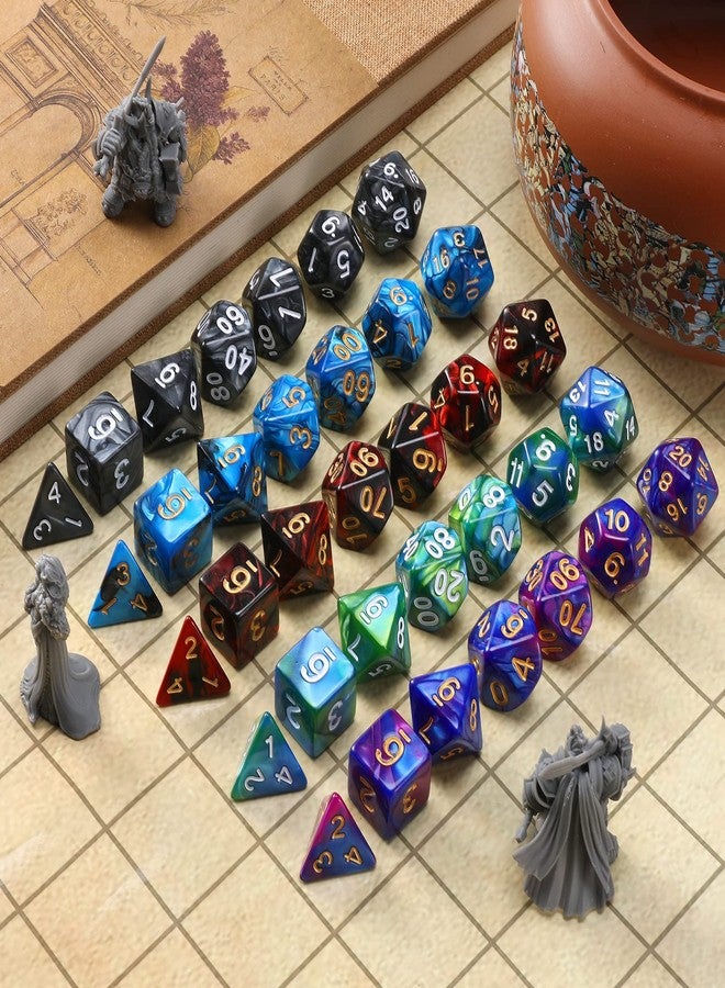 Grajar 35Pcs DND Dice Set with 5 Colorful Animal Patterned Dice Pouches, Polyhedral Dice Sets for Dungeons and Dragons D&D TTRPG MTG Table Role Playing Games - Image 5