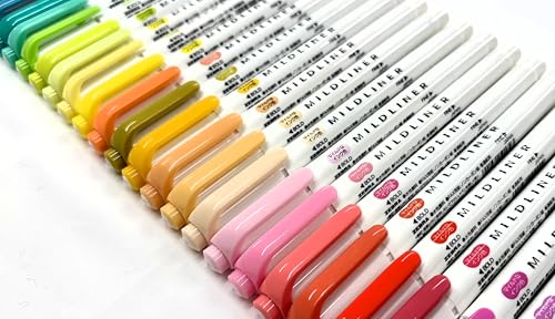 Zebra Pen Zebra Mildliner Soft Color Double-Sided Highlighter Pens 40 Full Color Assorted with Sarasa Clip Pen Black 0.5mm and Original Vinyl Pen Case - Image 4