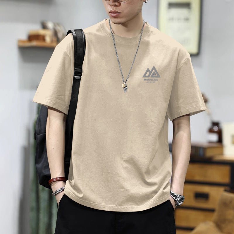 Boys' Short-Sleeved T-Shirts, Trendy Summer Loose Summer Pure Cotton New Bottoming Shirts, Tops and T-Shirts - Image 1