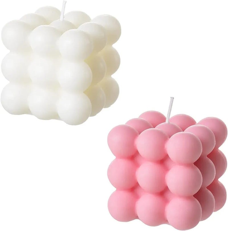 TADRUP Aroma Scented 100 Pure Soy Wax Candle Big Bubble Candles for Birthday Gift Diwali Decorations Special Occasion Christmas Set of 2 Multicolor - Image 1