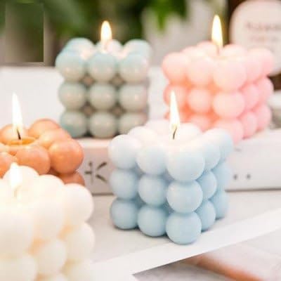 TADRUP Aroma Scented 100 Pure Soy Wax Candle Big Bubble Candles for Birthday Gift Diwali Decorations Special Occasion Christmas Set of 2 Multicolor - Image 4