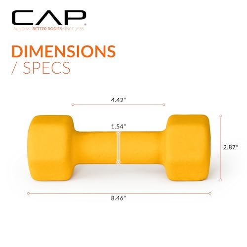 CAP Barbell Neoprene Dumbbell Weights, 7 lb Pair, Tuscan Gold - Image 3