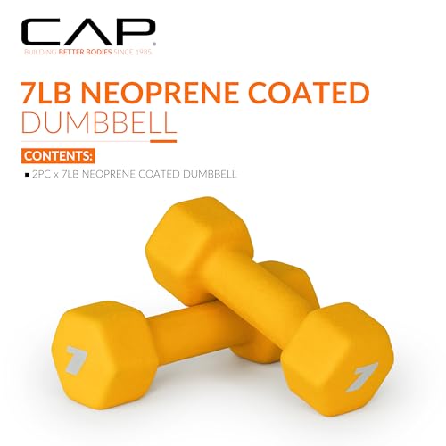 CAP Barbell Neoprene Dumbbell Weights, 7 lb Pair, Tuscan Gold - Image 2