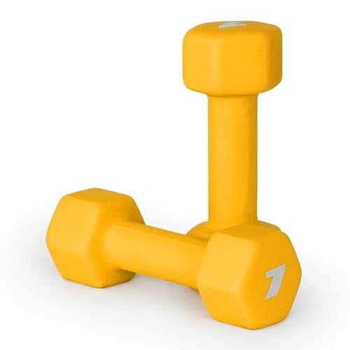 CAP Barbell Neoprene Dumbbell Weights, 7 lb Pair, Tuscan Gold - Image 1