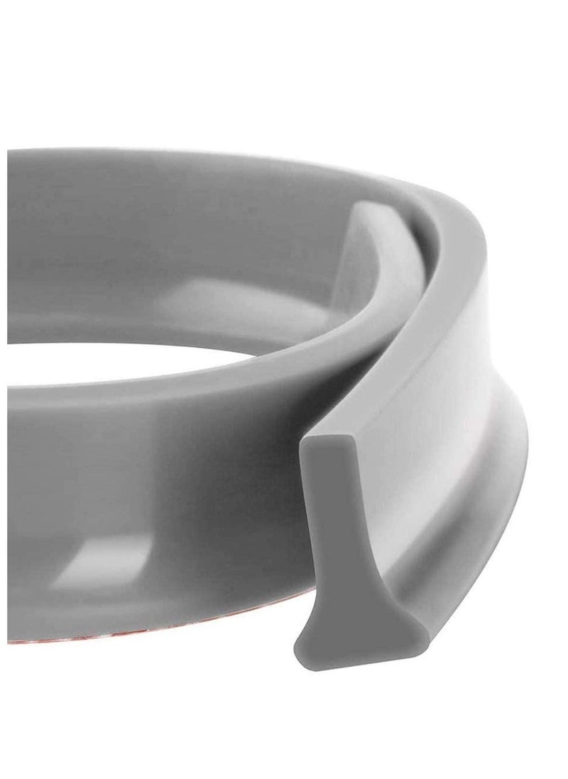 Y&D Collapsible Threshold Water Dam Self-Adhesive Shower Barrier Bathroom And Kitchen Stopper, Home Retention System, Waterproof Flow Block Seal Strip Gray 1.1M  - Image 1