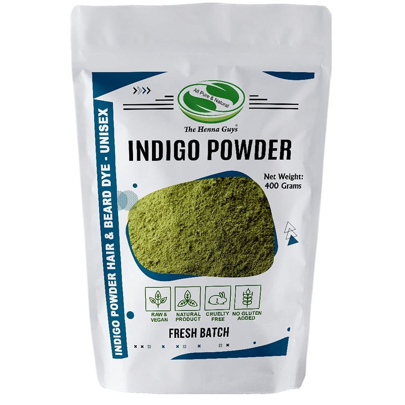 The Henna Guys 400 Grams INDIGO POWDER For Hair Dye/Color - The Henna Guys - Image 1