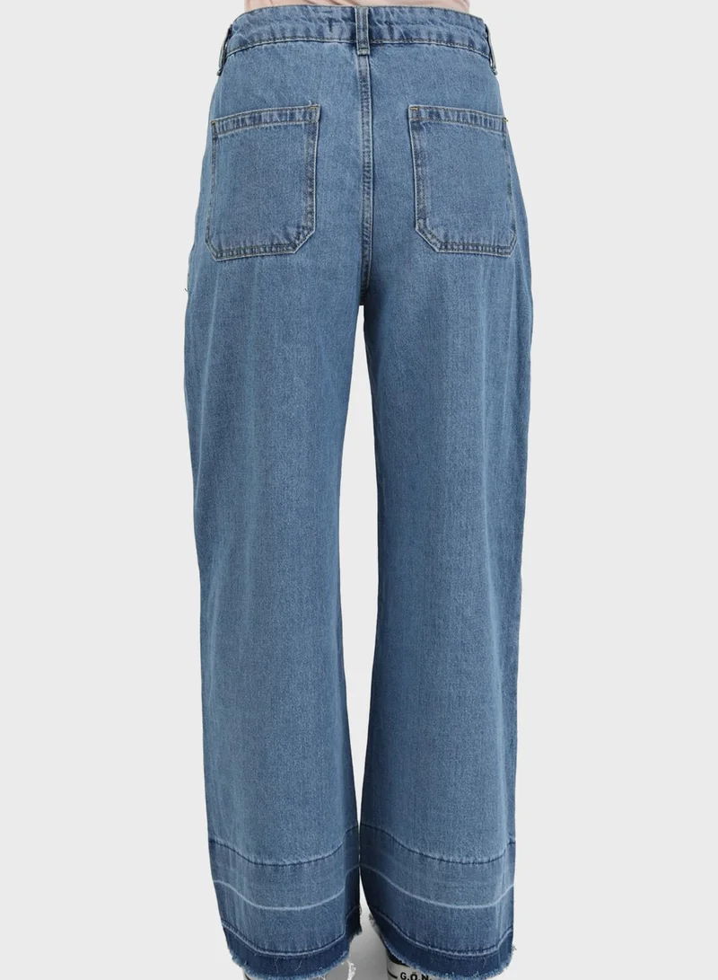 Benin by modanisa Flared Denim Pants