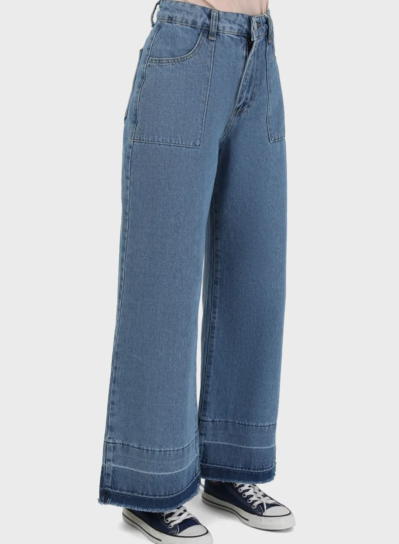 Benin by modanisa Flared Denim Pants