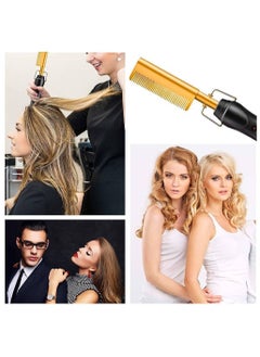 Y&D Hot Comb Hair Straightener 2 in 1 Ceramic Security Portable Curling Iron Heated Brush For Wet & Dry Wigs Women Men  - Image 4