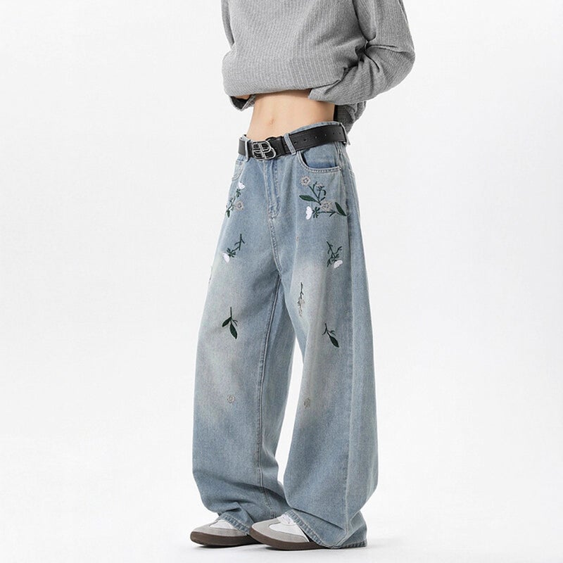 Unisex Classic Denim Jeans Loose Fit Daily Outdoor Wear - Image 3