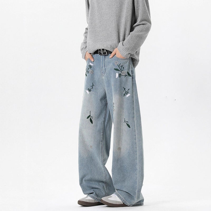 Unisex Classic Denim Jeans Loose Fit Daily Outdoor Wear - Image 2