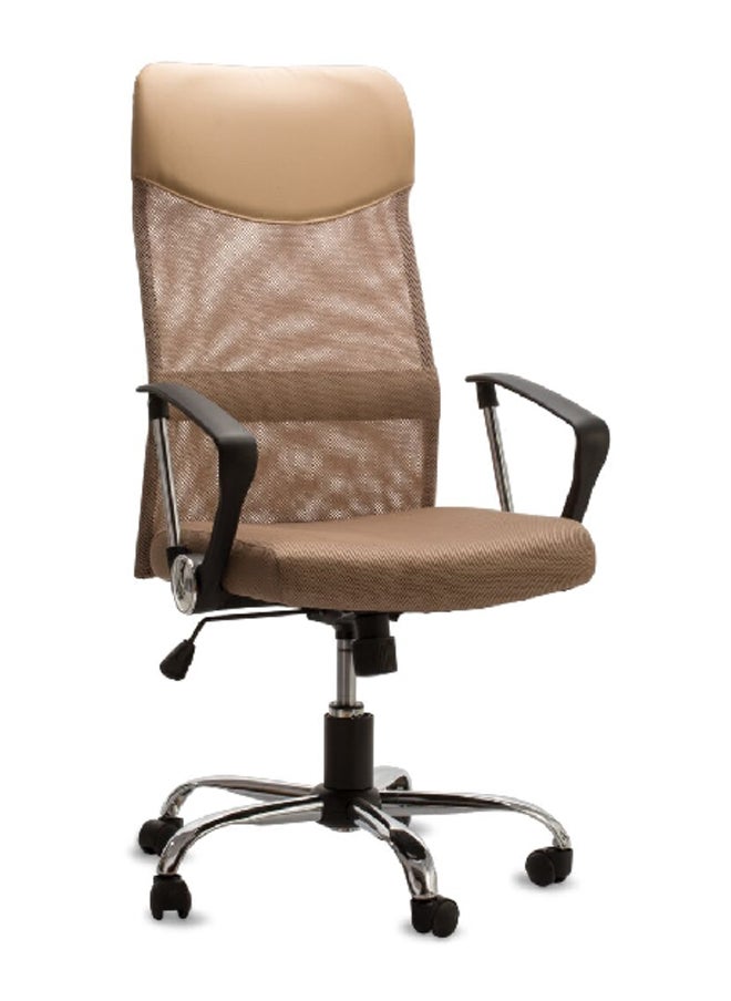 Mesh Back Office Chair With Wheels Brown 107 X 65 X 59 Cm H-935L-2 Brn 