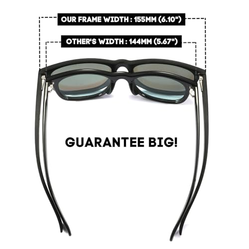 PRIVEL XXL Size Extra Large Polarized Sunglasses 155MM for Big Wide Heads Men TR90 Ultralight UV400 Protection Glasses (PMX007P-16) - Image 3