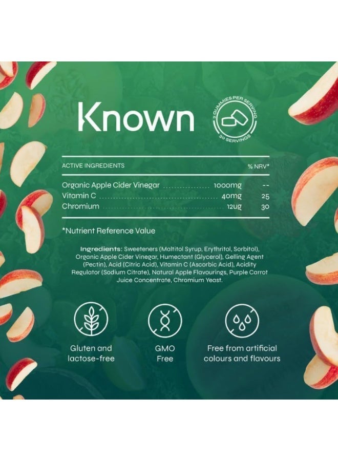 Known Apple Cider Vinegar Gummies - Sugar Free | 1000mg ACV, Vitamin C, Chromium for Metabolism - Image 5
