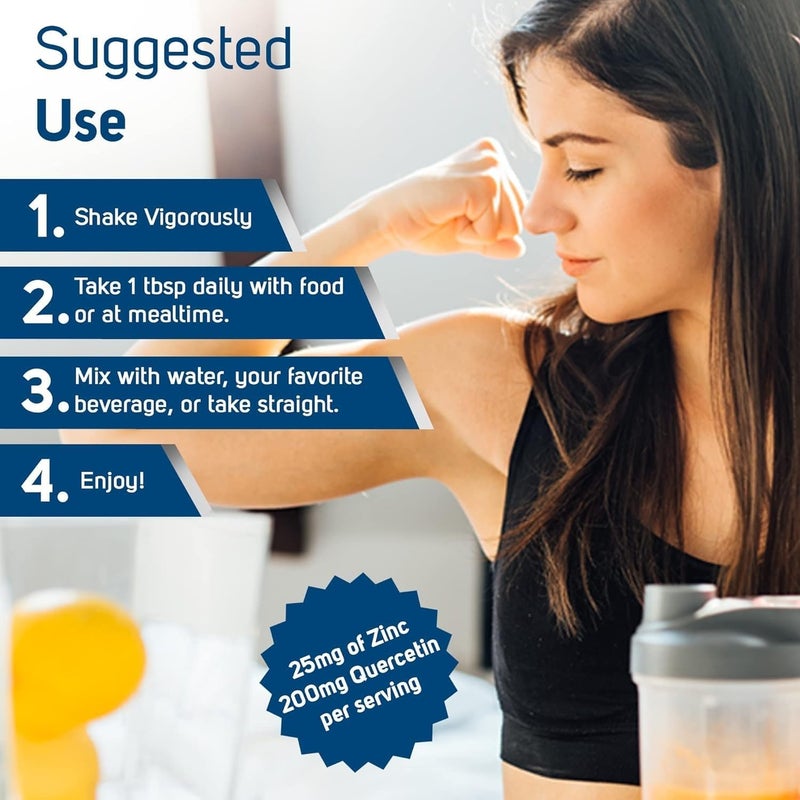 Trace Minerals Liquid Zinc Plus Quercetin  Digestive  Immune Health Supplement  Mineral Supplement with Zinc  Quercetin  Antioxidant  Heart Health Support  Orange Mango 16 fl oz 32 Servings - Image 4