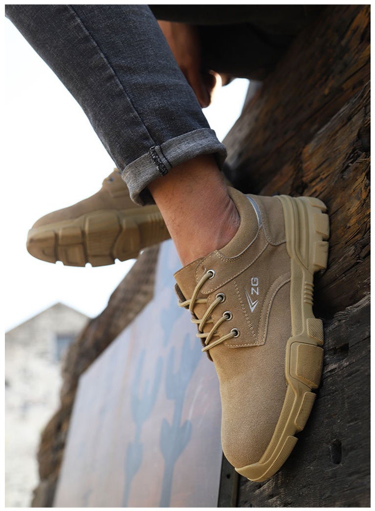 NIBEMINENT Labor Insurance Shoes Men's Electric Welding Anti-scalding Anti-smashing Piercing Steel Bag Head Safety Shoelace Steel Head - Image 2