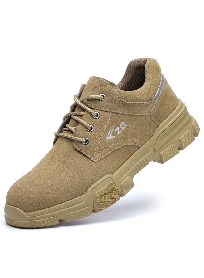 NIBEMINENT Labor Insurance Shoes Men's Electric Welding Anti-scalding Anti-smashing Piercing Steel Bag Head Safety Shoelace Steel Head - Image 1