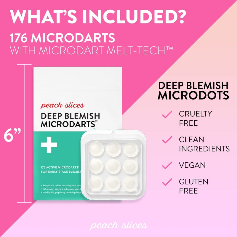 Peach Slices Peach Slices | Deep Blemish Microdarts | Acne Patch | Early Stage & Deep Pimples | Fast-Acting | Salicylic Acid | Tea Tree Oil | Niacinamide | Cica | Hyaluronic Acid | Spot Treatment | 9 Patches  - Image 5