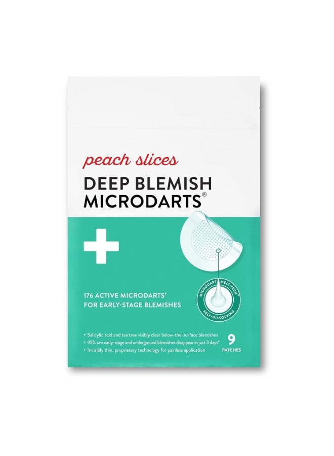 Peach Slices - Deep Blemish Microdarts (9 ct) - Early Stage Pimple Patches for Face - Salicylic Acid, Niacinamide, Hyaluronic Acid, Tea Tree Oil & Cica - Vegan, Cruelty Free, Korean Skin Care & Beauty - Image 1