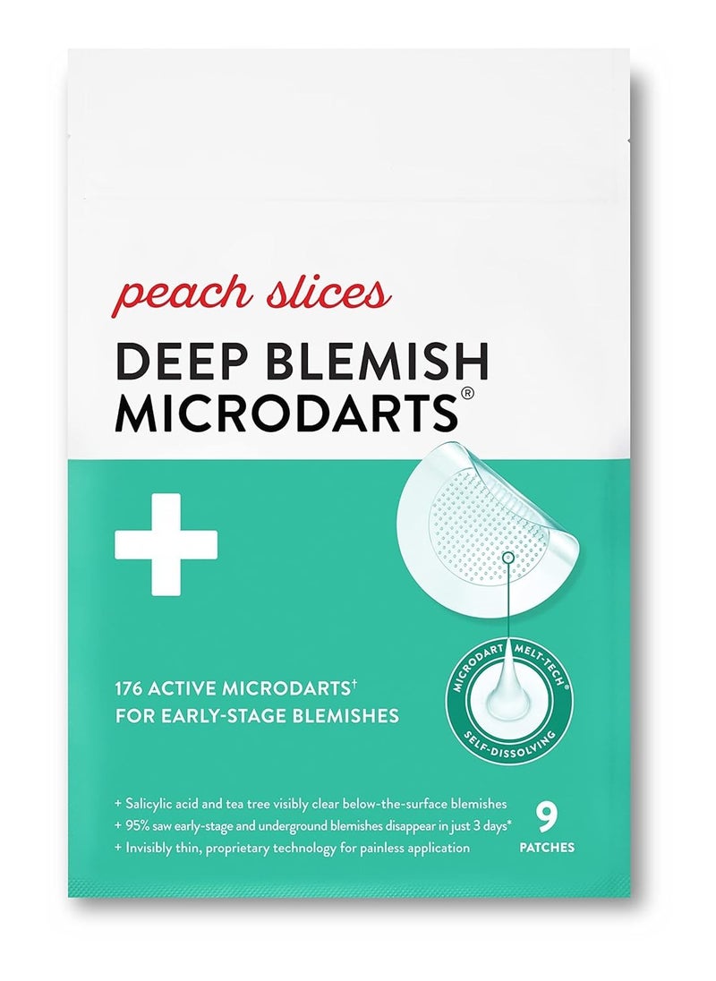 Peach Slices Peach Slices | Deep Blemish Microdarts | Acne Patch | Early Stage & Deep Pimples | Fast-Acting | Salicylic Acid | Tea Tree Oil | Niacinamide | Cica | Hyaluronic Acid | Spot Treatment | 9 Patches  - Image 1