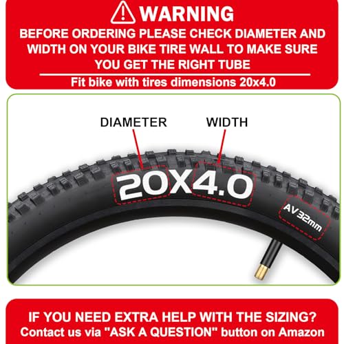 Hydencamm 2 Pack 20x4.0 Fat Tire Tube, 20x3.5/4.0 E-Bike Bicycle Fat Tire Tubes AV Schrader Valve with 2 Tire Levers, 20x4 Bike Tube for 20 Inch Ebike Electric Bicycle Road Mountain - Image 2