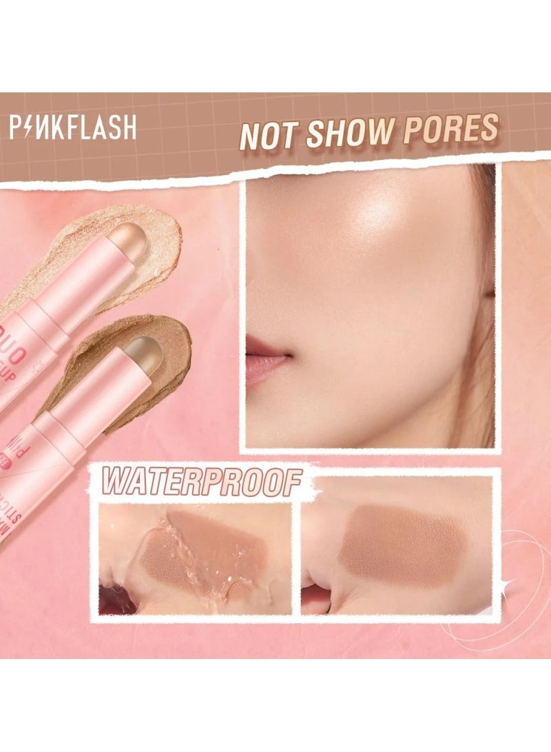 Pink Flash Highlighter and Contour Duo Makeup Pen  - Image 2