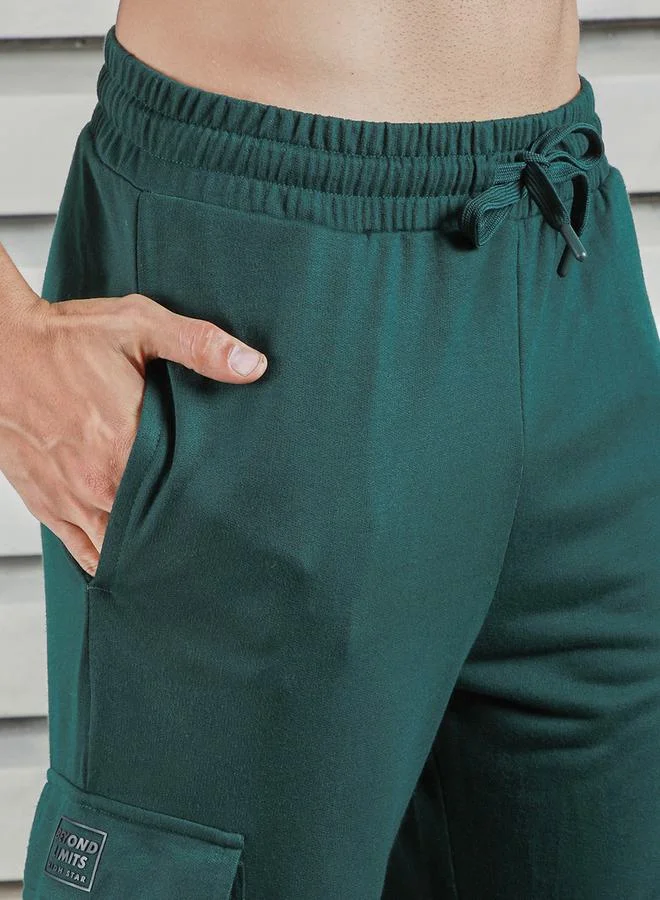 HIGH STAR Straight Fit Cuffed Joggers with Cargo Pockets by Styli