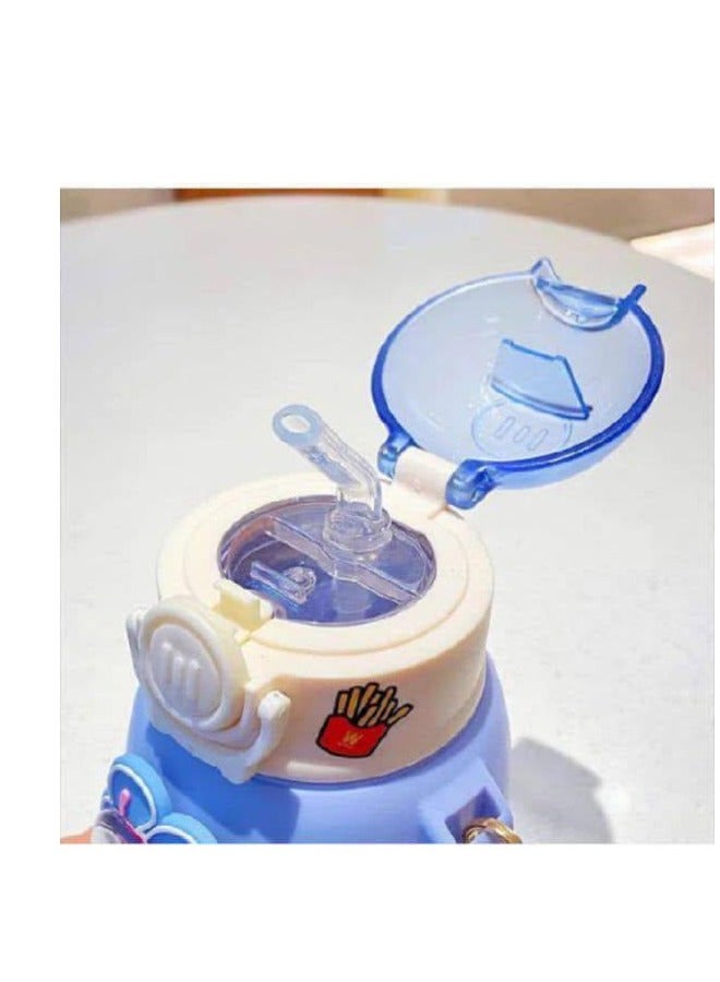 زجاجة مياه للاطفال مع ماصة وحزام فوهة - Image 4