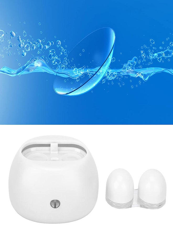 Excefore Contact Lens Cleaner Exquisite Small Portable Travel Rapid Vibration Electric Automatic Contact Lens Cleaner Machine for Soft Contact Lenses for Travel Work Home Use (White)  - Image 4