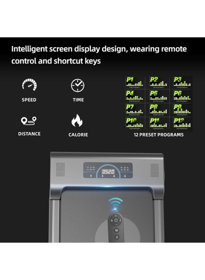 RUIYADA Under Desk Treadmill, Walking Pad 3 in 1 Folding Treadmill, Walking Jogging Treadmills for Home Office, 2.5HP Low-Noise LED Display, Preset and Adjustable Programs - Image 5