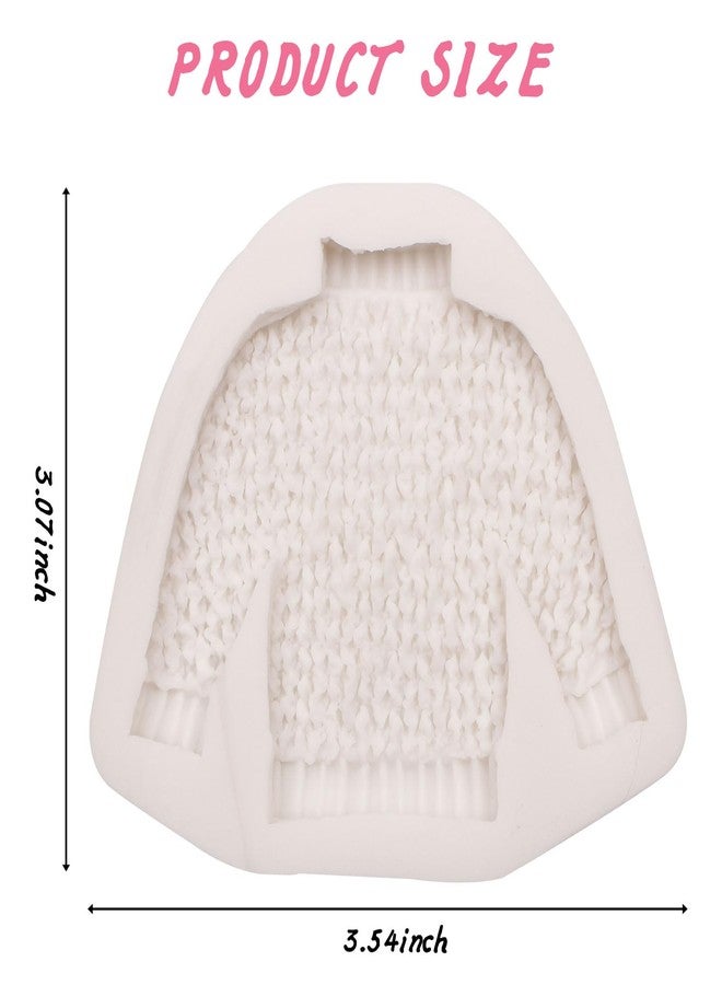 Caregene Christmas Knitted Sweater Fondant Molds Knitting Silicone Fondant Molds Chocolate Baking Molds for Christmas Party Cake Decoration Cupcake Toppers Gum Paste Polymer Clay Resin - Image 2