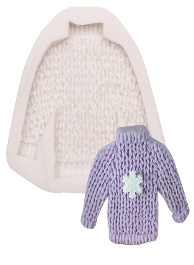 Caregene Christmas Knitted Sweater Fondant Molds Knitting Silicone Fondant Molds Chocolate Baking Molds for Christmas Party Cake Decoration Cupcake Toppers Gum Paste Polymer Clay Resin - Image 1