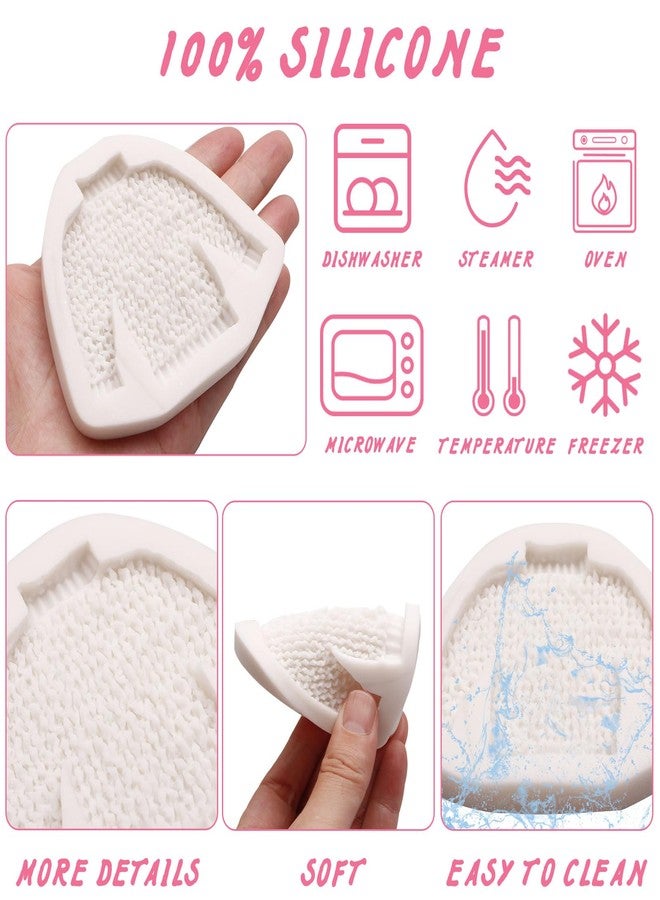 Caregene Christmas Knitted Sweater Fondant Molds Knitting Silicone Fondant Molds Chocolate Baking Molds for Christmas Party Cake Decoration Cupcake Toppers Gum Paste Polymer Clay Resin - Image 3