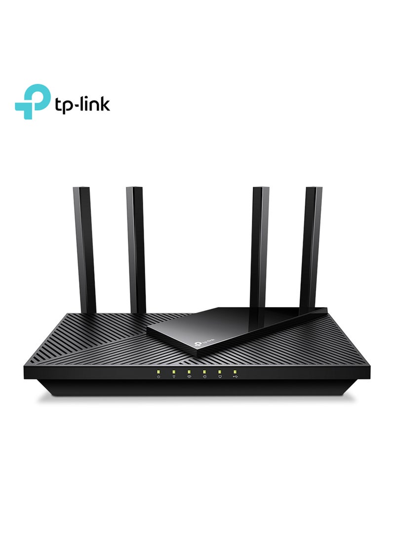 تي بي لينك موجه AX3000 Wi-Fi 6 (Archer AX55 Pro) - موجه إنترنت لاسلكي متعدد جيجابت، منفذ 1 × 2.5 جيجابت في الثانية، نطاق مزدوج، موجه VPN، OFDMA، MU-MIMO، منفذ USB، WPA3، متوافق مع Alexa - Image 1
