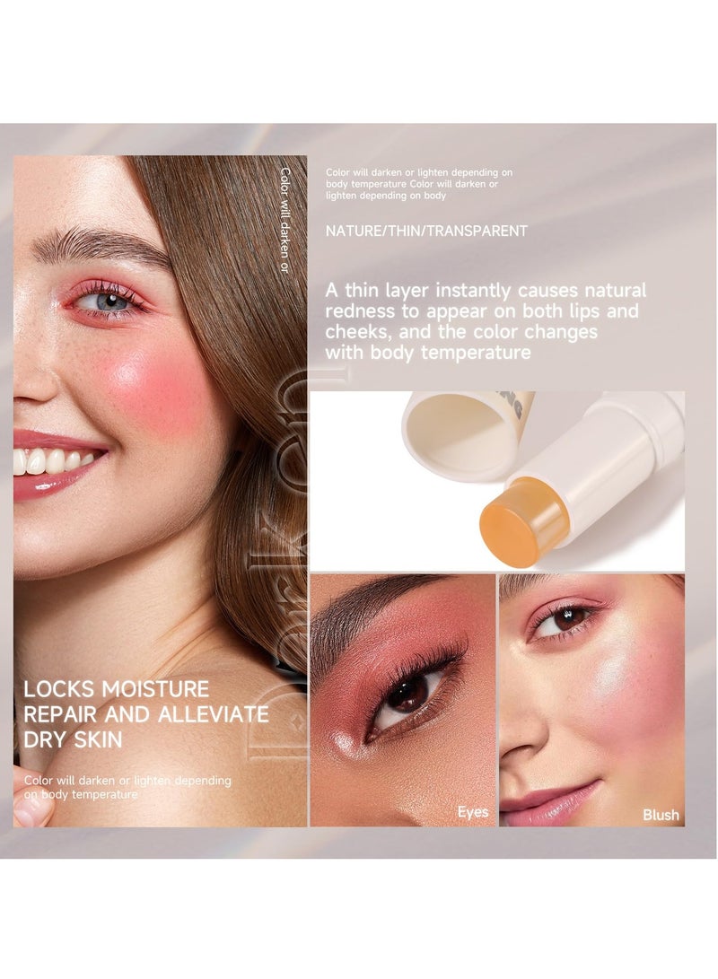 سيوسي قطعتان من أحمر الخدود الكريمي المتغير اللون لشفاه الخدود، أحمر الخدود الشفاف ذو درجة الحموضة الوردية المتغيرة لدرجة الحرارة، مقاوم للماء متعدد الاستخدام للشفاه ولون الوجه، طبيعي ويدوم طويلاً - Image 2