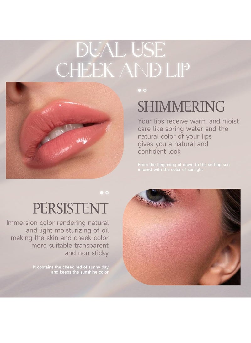 سيوسي قطعتان من أحمر الخدود الكريمي المتغير اللون لشفاه الخدود، أحمر الخدود الشفاف ذو درجة الحموضة الوردية المتغيرة لدرجة الحرارة، مقاوم للماء متعدد الاستخدام للشفاه ولون الوجه، طبيعي ويدوم طويلاً - Image 3