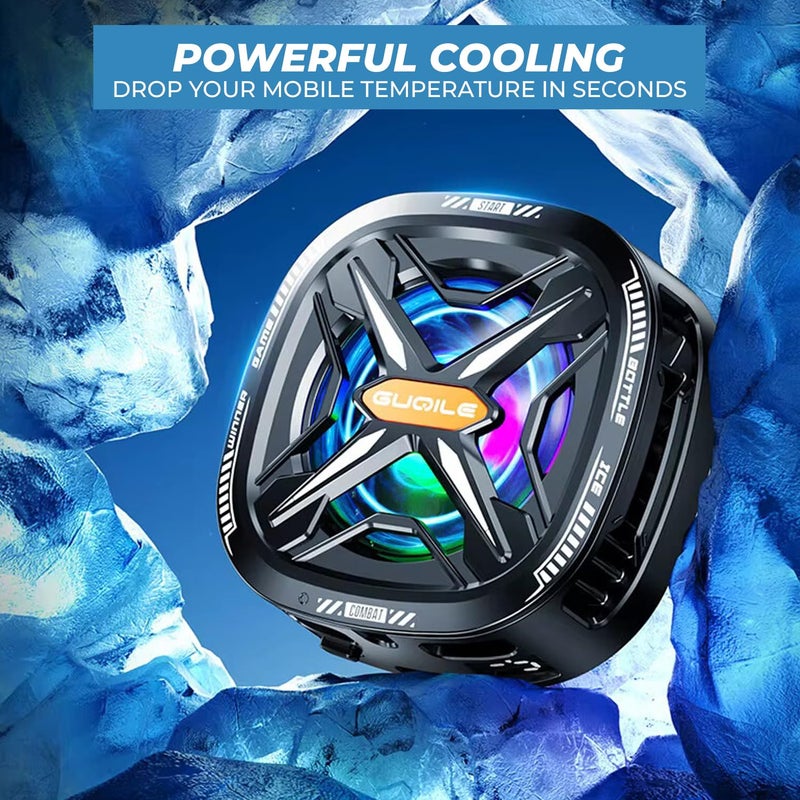WRADER Phone Cooler for Gaming for Game Long Filming Mobile Gaming Fan Mobile Cooling Gadget (Black, ABS Body, FS05 Model) - Image 2