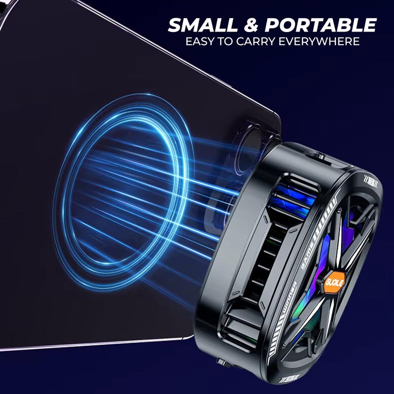 WRADER Phone Cooler for Gaming for Game Long Filming Mobile Gaming Fan Mobile Cooling Gadget (Black, ABS Body, FS05 Model) - Image 3